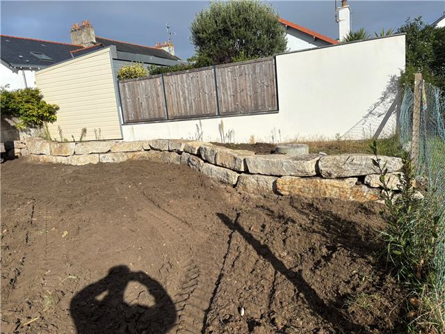Travaux de muret et de nivellement d’un terrain